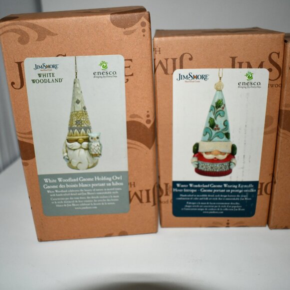 Enesco Jim Shore Set of 6 Ornaments NWT Details: Nordic Noel Gnome Flap Hat Orna - Picture 2 of 7